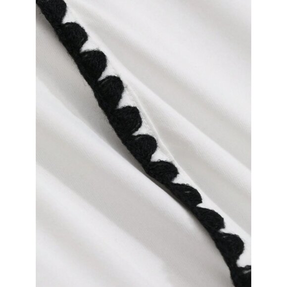 SHEIN DAZY Women's Solid Color Crew Neck Short Sleeve Blouse Size Large - Picture 5 of 8